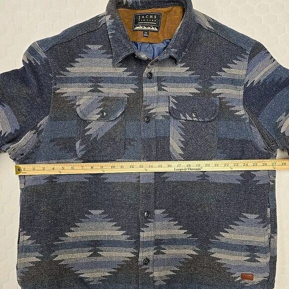 Jachs New York Mens Blue Aztec Shacket Sz XXL Western Wool Jacket Cowboy Outdoor - Picture 6 of 9